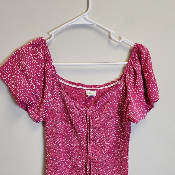 Japna Pink Casual Dress with White Dots - Picture 4 of 5
